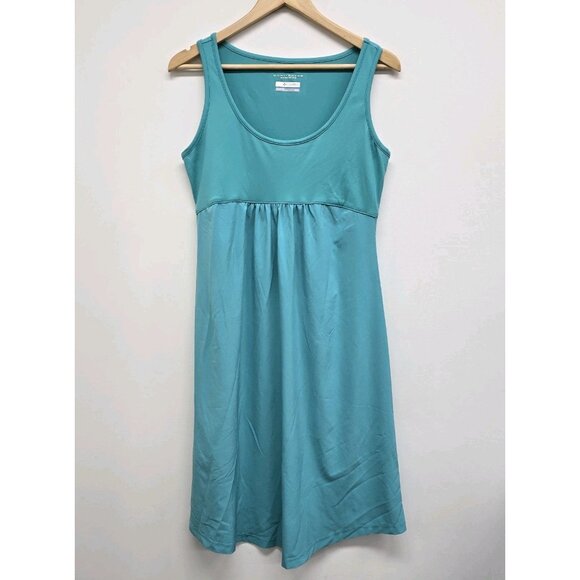 Columbia Omni-Shade Sleeveless Tank Dress Women's Size M Sun Protection Aqua EUC - Picture 1 of 7